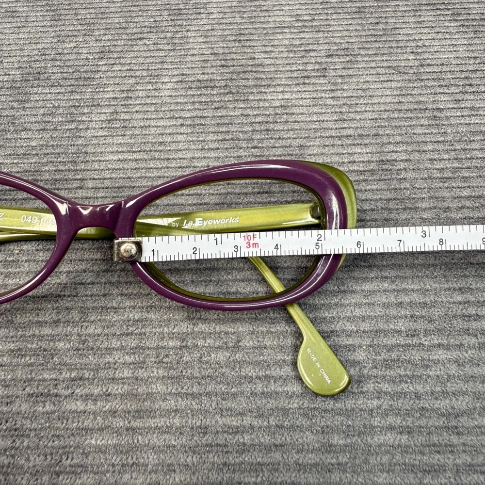 Fiction by l.a.Eyeworks Biz 049-049 Cat Eye Y2k Glasses Frames Green Purple 0907
